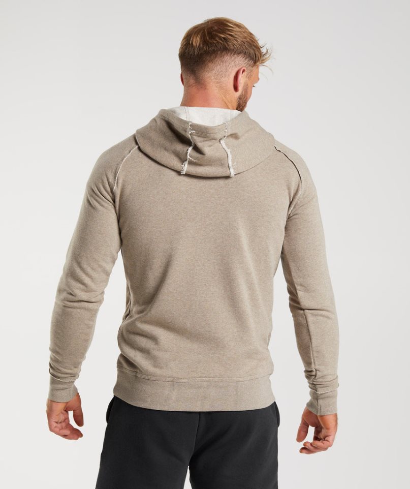 Bluzy Z Kapturem Gymshark Legacy Męskie Beżowe | PL 275OZH